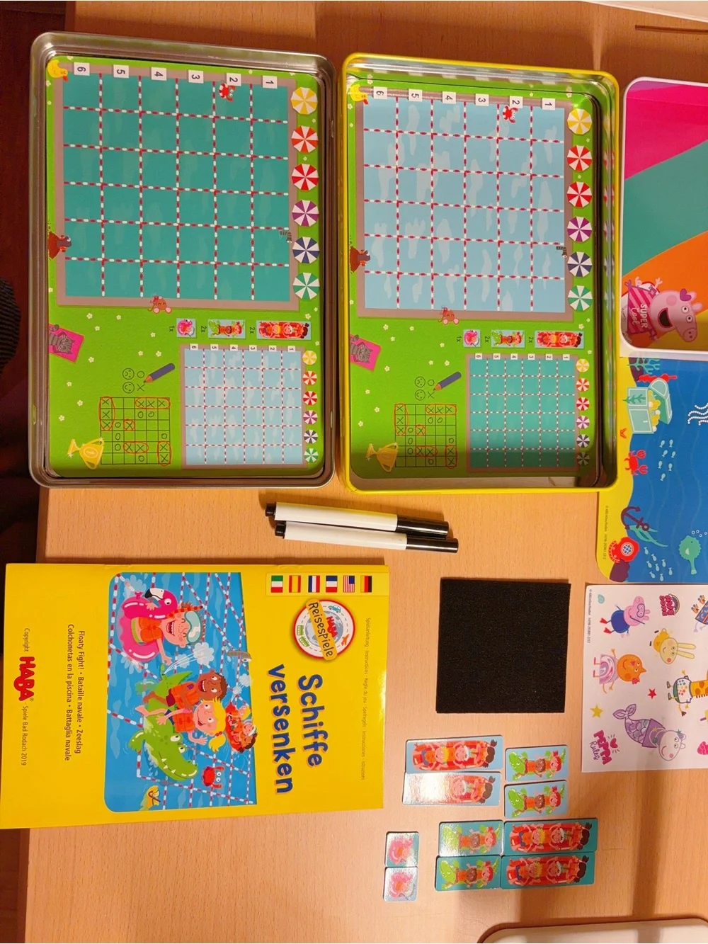 HABA Board Game Floaty Fight Box SW + Peppa Pig Travel Tin